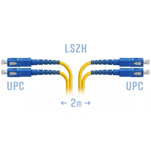 Патчкорд оптический SC/UPC-SC/UPC SM Duplex 2 метра, 2мм
